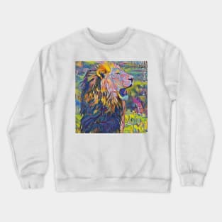 lion painting (leo art, lion king) Crewneck Sweatshirt